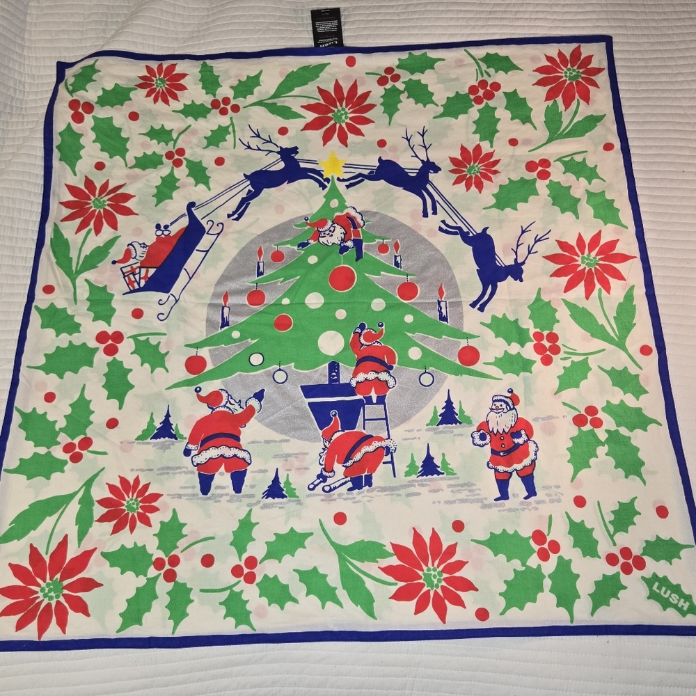 Lush Re-Wrap, Knot Wrap, Holiday, Christmas,‎ Reversible,  28x28" Scarf
